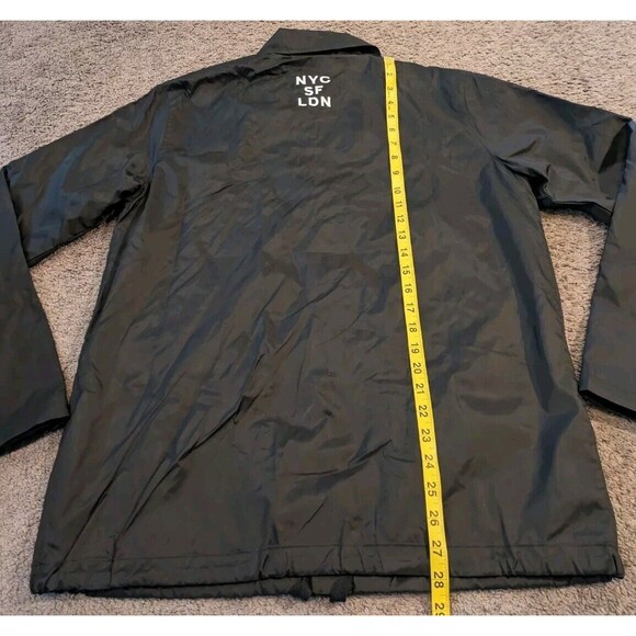 Rare Men's Bleacher Report Black Snap Button Windbreaker Jacker Size Small - Picture 6 of 6